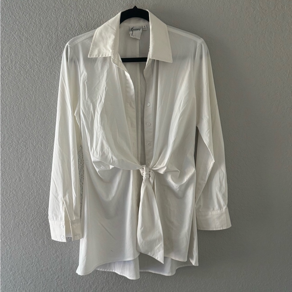 Finley White Tie-Front Blouse